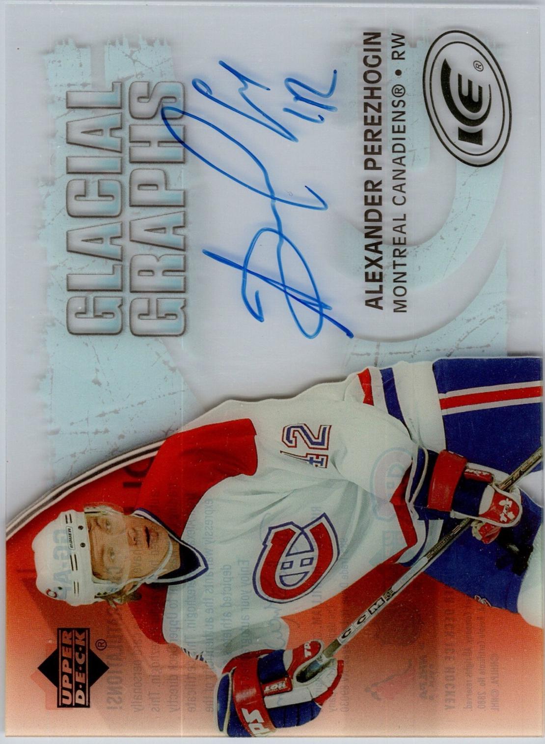 Alexander Perezhogin #GG-AP Hockey Cards 2005 Upper Deck Ice Glacial Graphs
