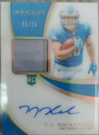 T.J. Hockenson #121 Football Cards 2019 Panini Immaculate Collection