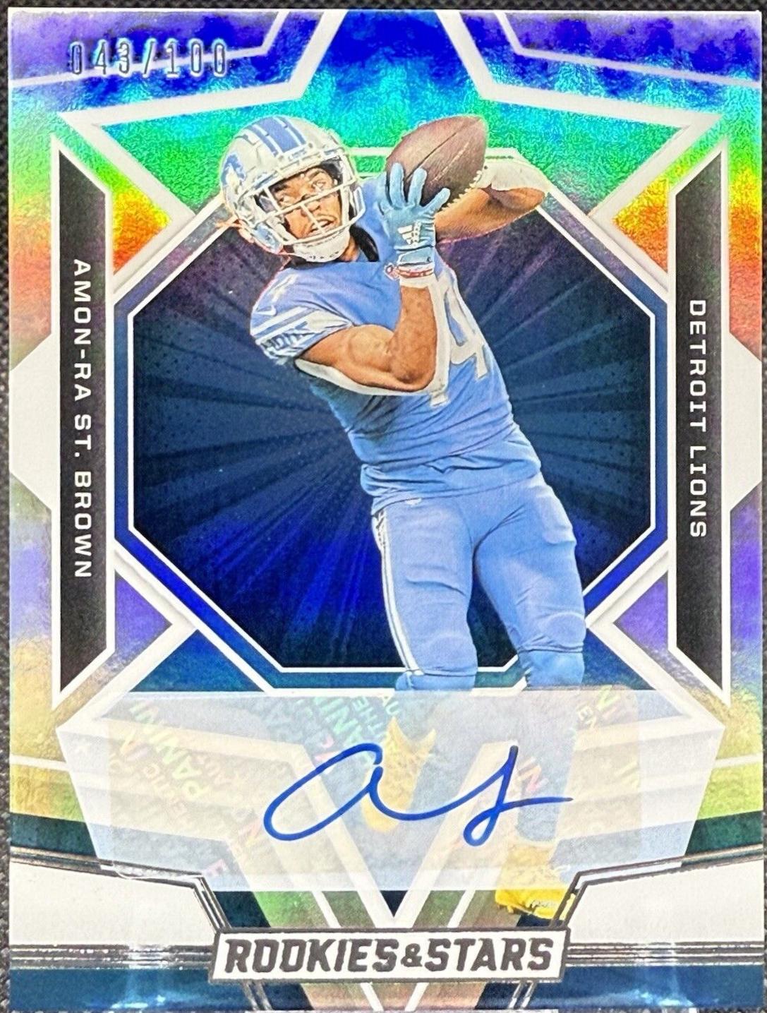 Amon-Ra St. Brown #33 Football Cards 2023 Panini Rookies & Stars Signature