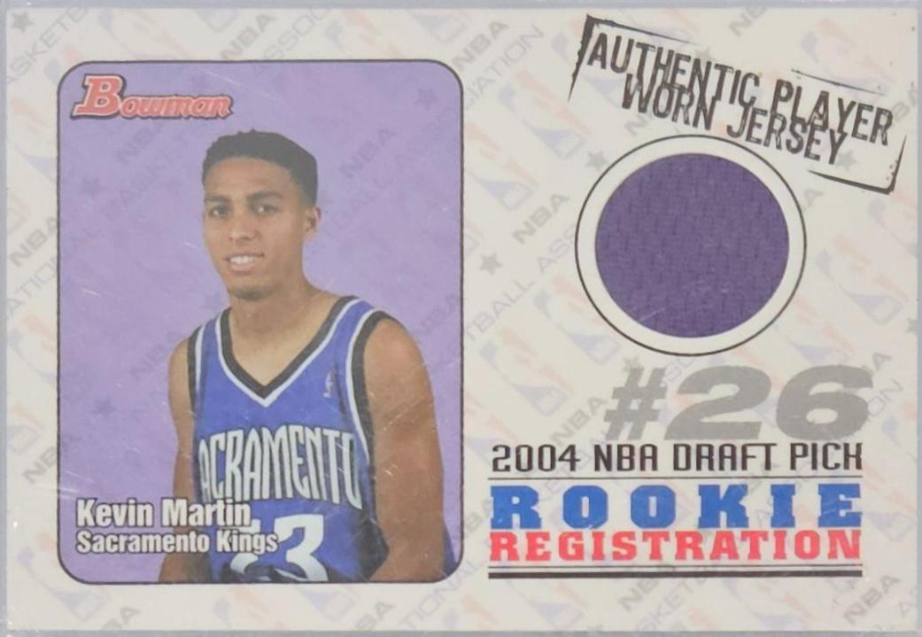 Kevin Martin #ROR-KM Basketball Cards 2004 Bowman Draft Picks & Prospects Rookie Registration Jersey