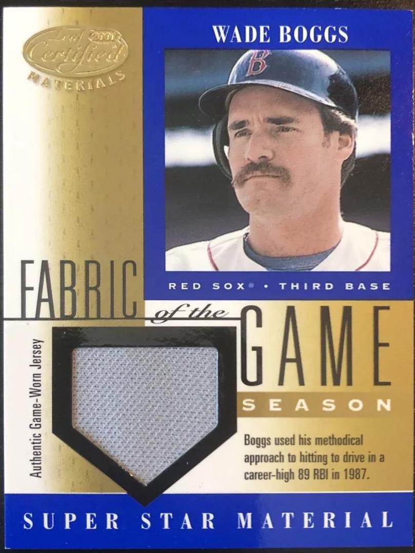 Wade Boggs #FG-66 Baseball Cards 2001 Leaf Certified Materials Fabric of the Game