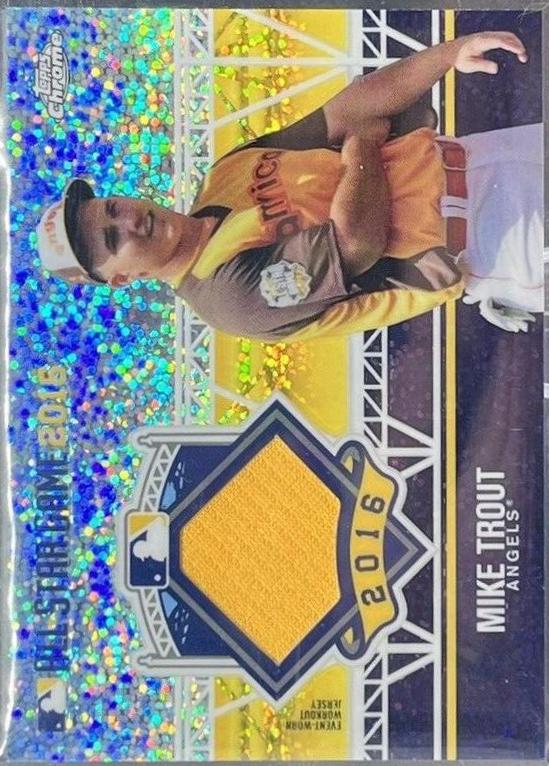 Mike Trout #ASRC-MT Baseball Cards 2016 Topps Chrome Update All Star Stitches Relics