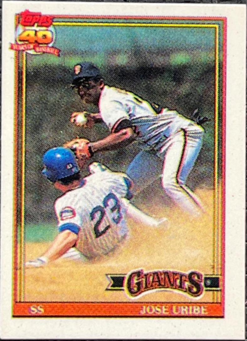 Jose Uribe #158 Baseball Cards 1991 Topps Micro