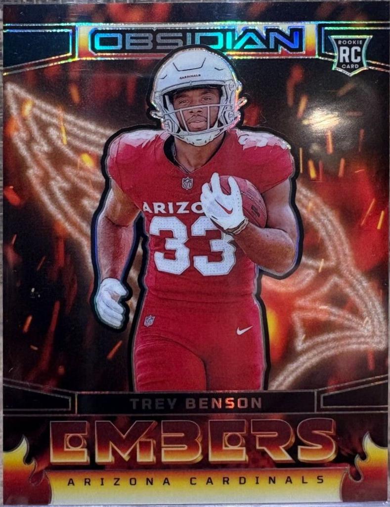 Trey Benson #17 Football Cards 2024 Panini Obsidian Embers
