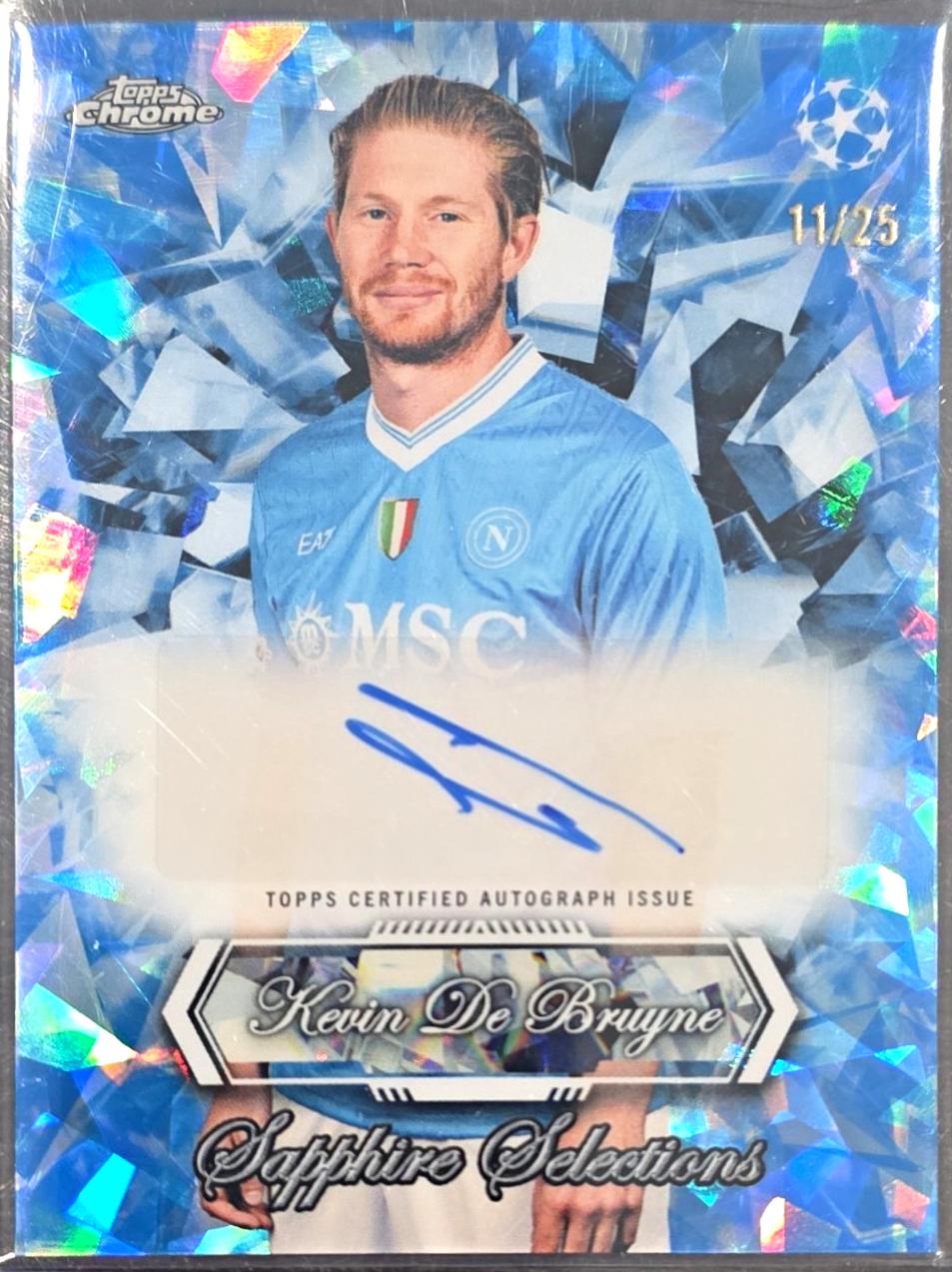 Kevin De Bruyne #SSA-KDB 2025 Topps Chrome UEFA Sapphire Selections Autograph