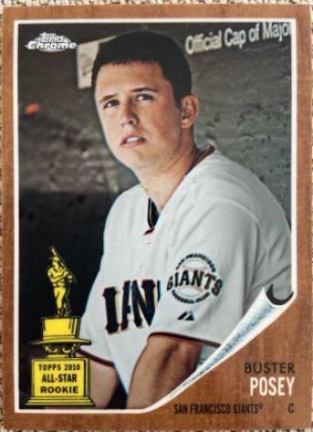 Buster Posey #C126 Baseball Cards 2011 Topps Heritage Chrome