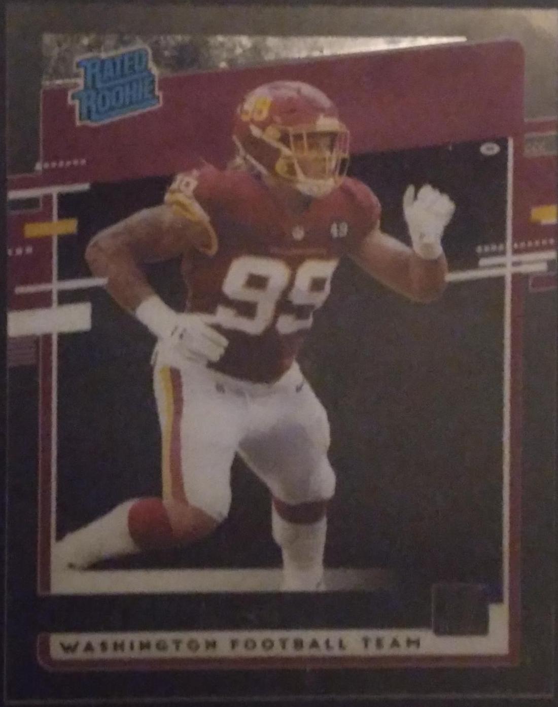 Chase young #rr-cy Football Cards 2020 Panini Chronicles Clearly Donruss Rated Rookies