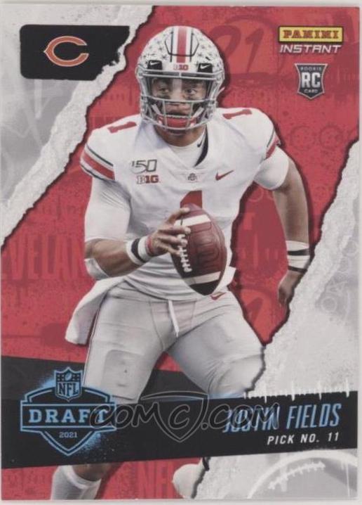Justin Fields #10 Football Cards 2021 Panini Instant NFL