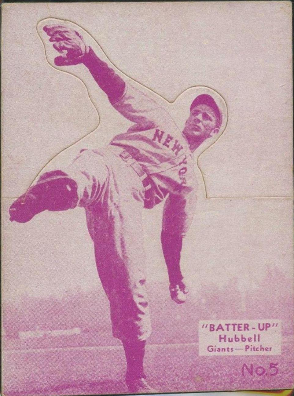 Carl Hubbell #5 Baseball Cards 1934 Batter Up