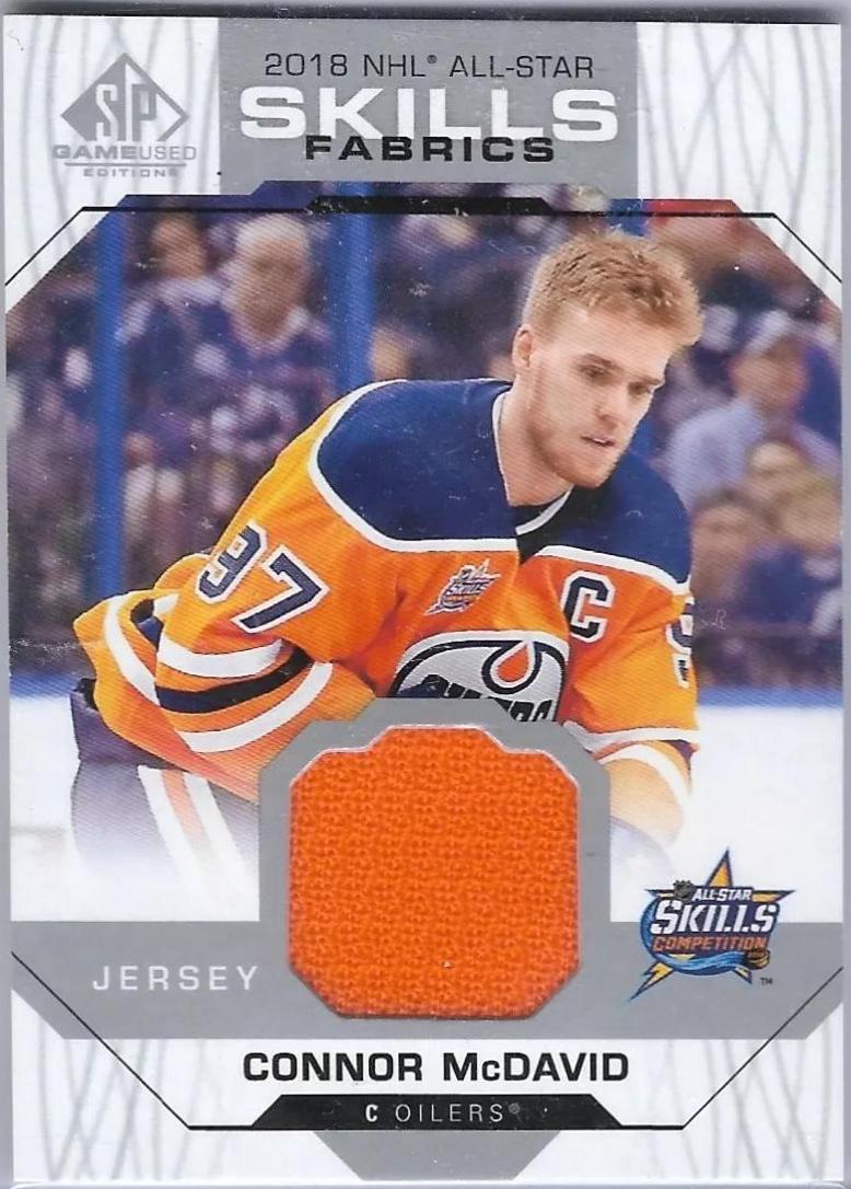 Connor McDavid #AS-CM Hockey Cards 2018 SP Game Used NHL All-Star Skills Fabrics