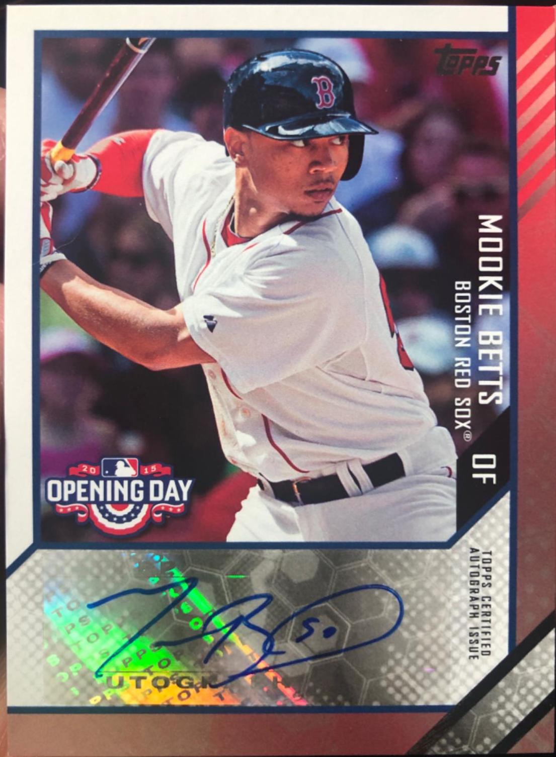 Mookie Betts #ODA-MB Baseball Cards 2015 Topps Opening Day Autographs