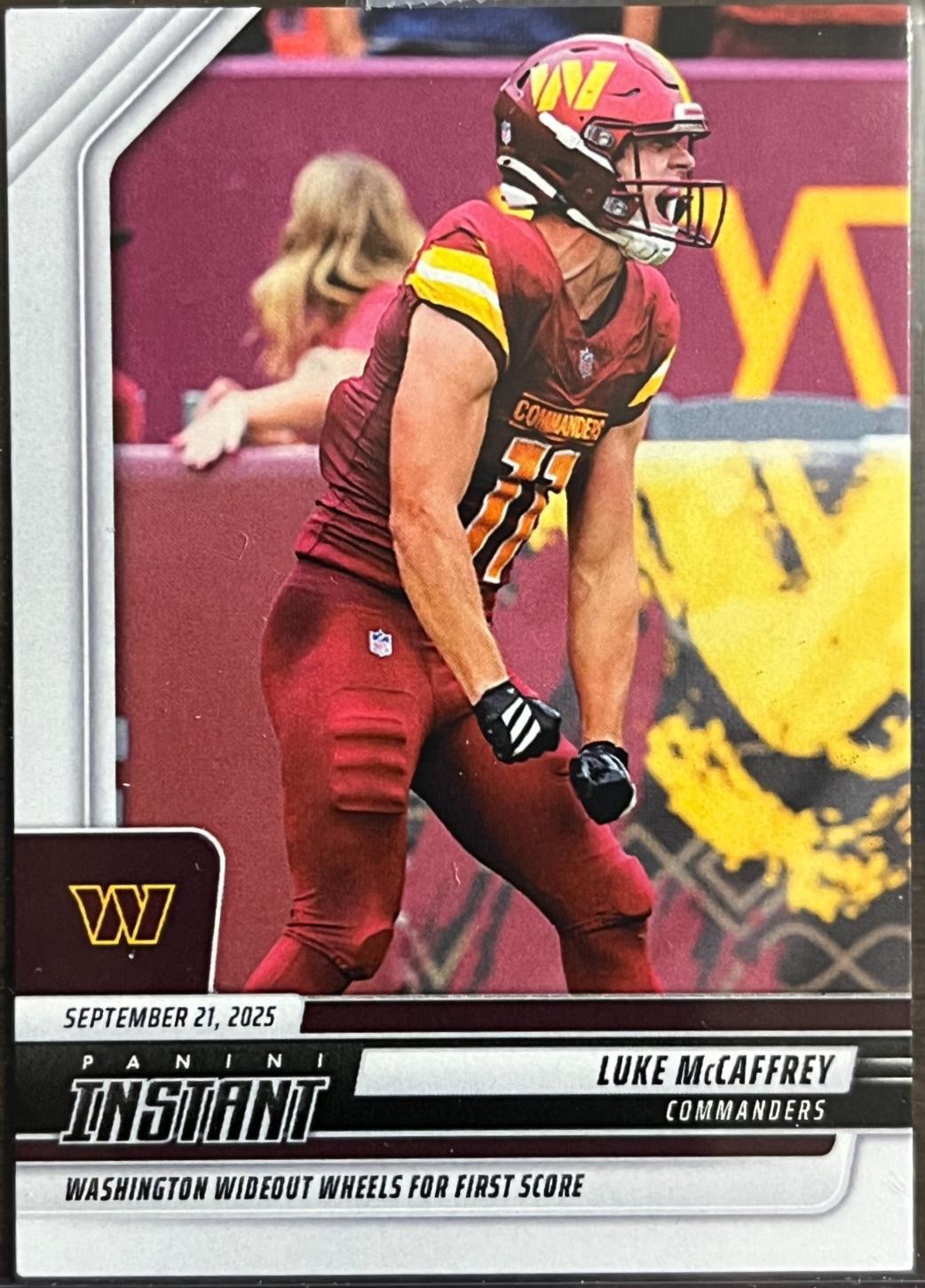 Luke McCaffrey #92 2025 Panini Instant Football