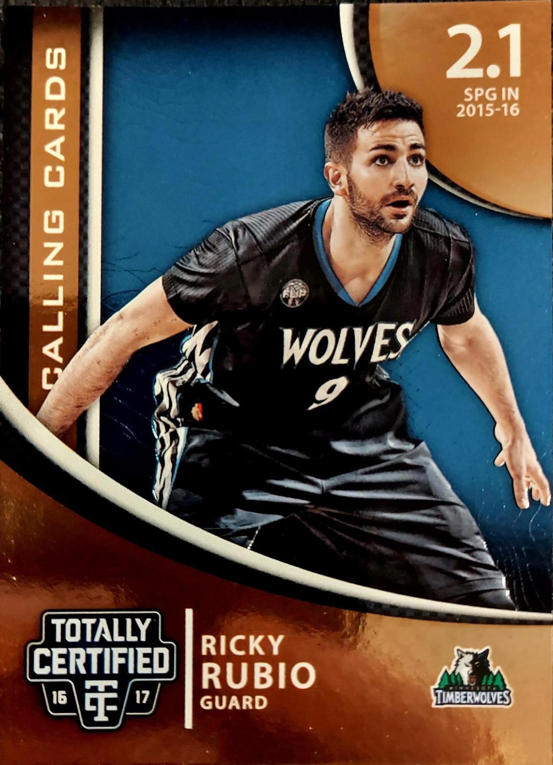 Ricky Rubio #32 Basketball Cards 2016 Panini Totally Certified Calling Cards