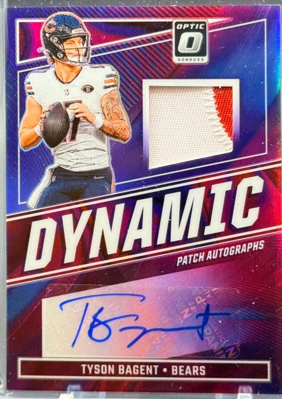 Tyson Bagent #6 Football Cards 2024 Panini Donruss Optic Dynamic Patch Autograph