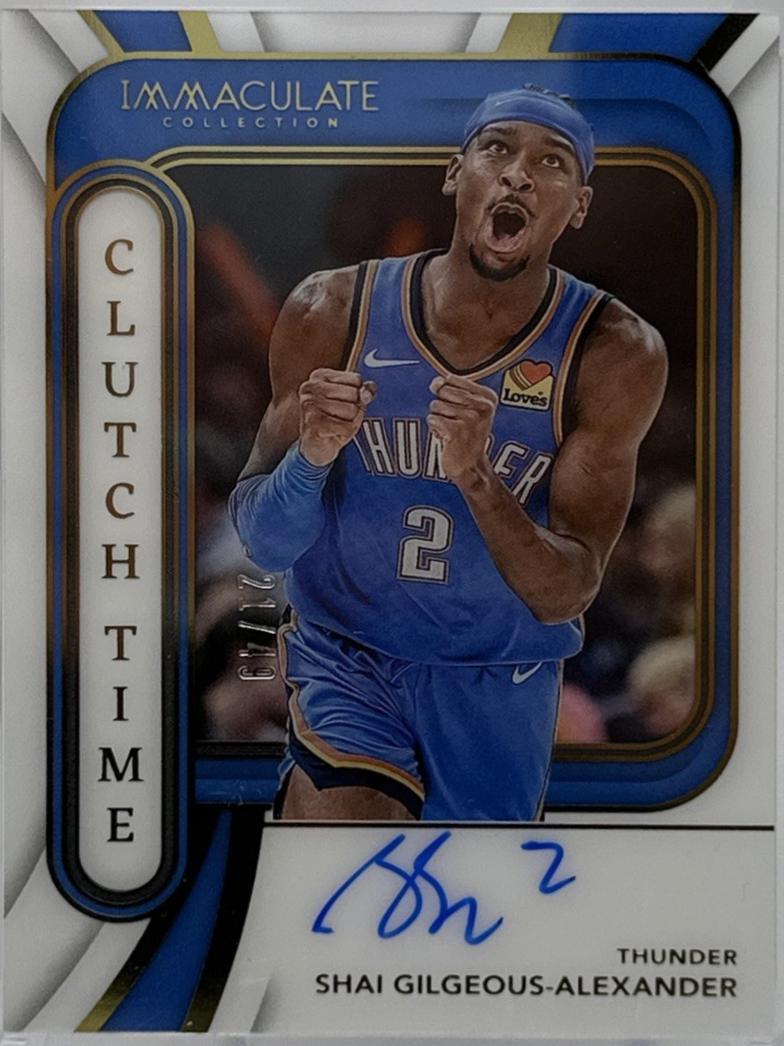 Shai Gilgeous-Alexander #1 Basketball Cards 2023 Panini Immaculate Clutch Time Signatures