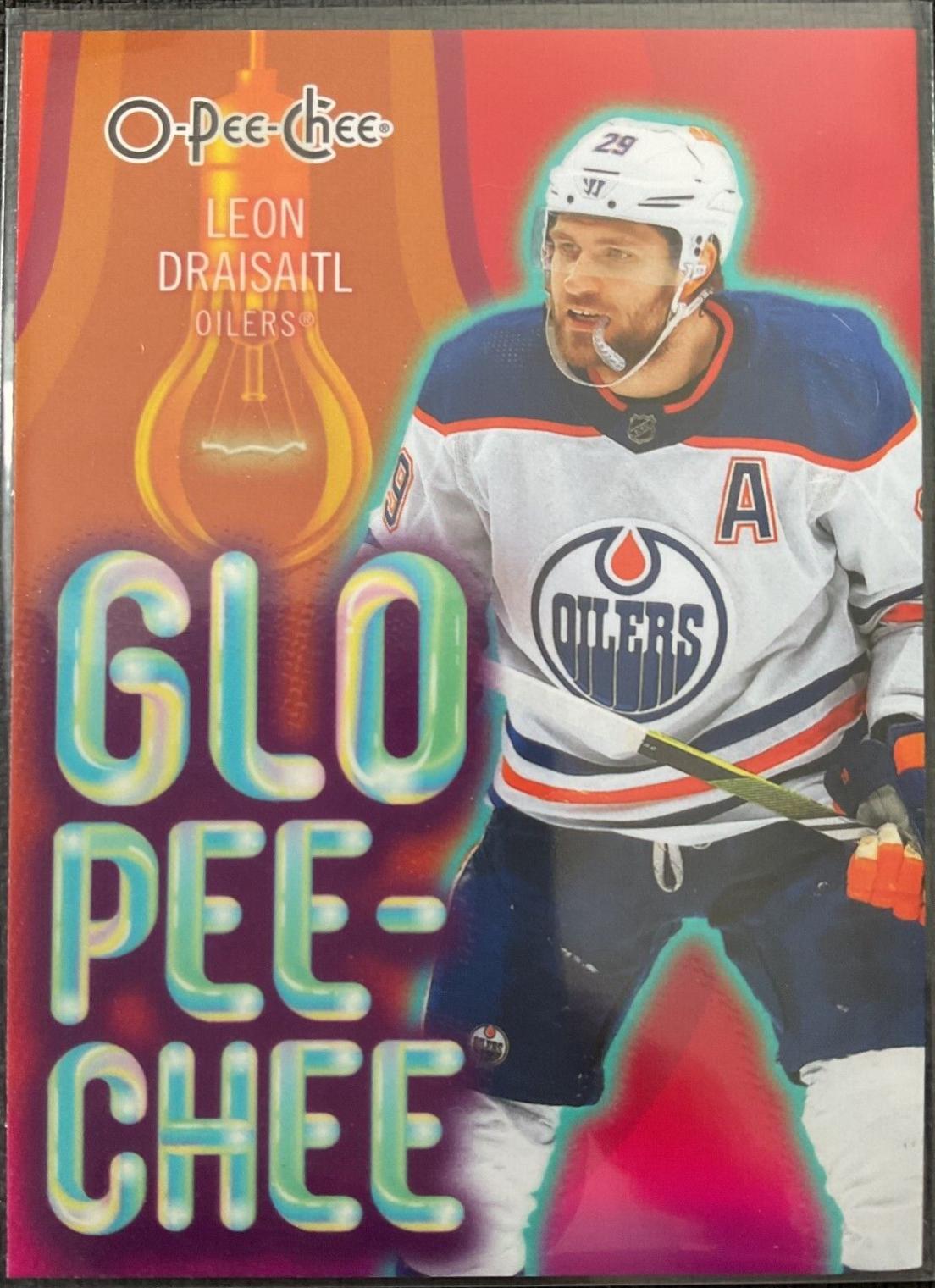 Leon Draisaitl #GLO-17 Hockey Cards 2024 O-Pee-Chee Glo-Pee-Chee