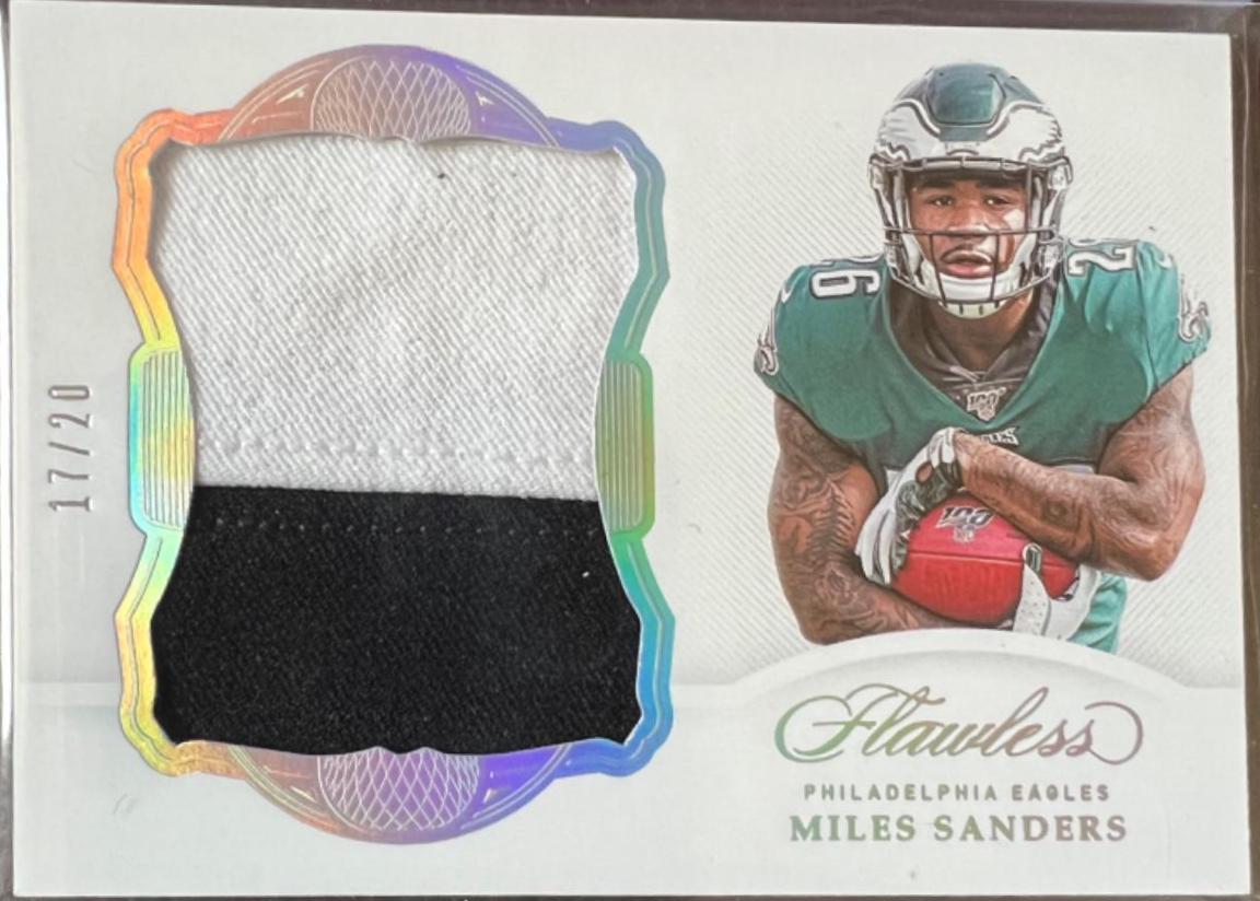 Miles Sanders ##PAT-MSA Football Cards 2019 Panini Flawless Patches