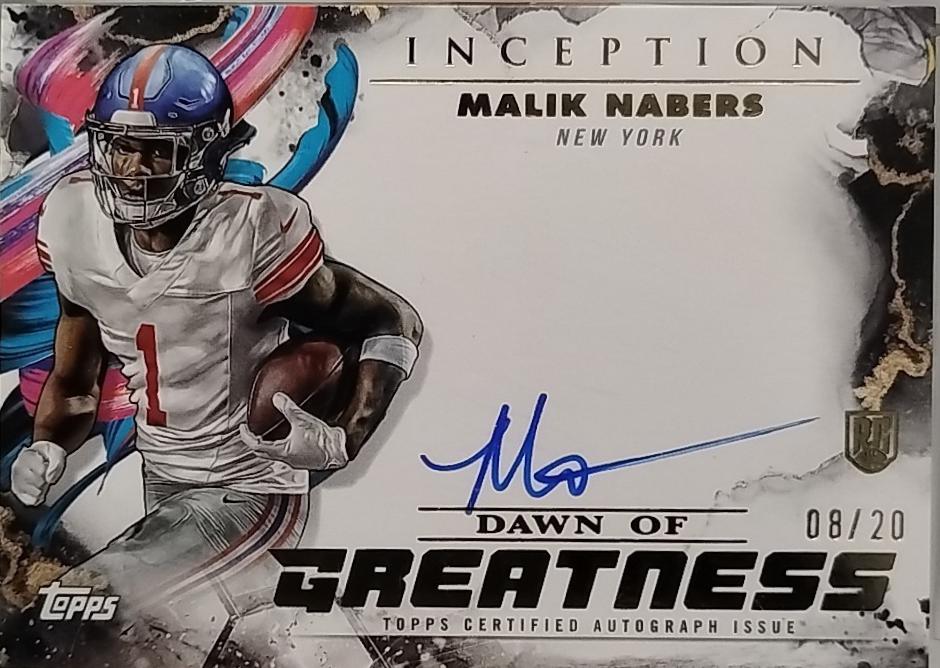 Malik Nabers #DGA-MN Football Cards 2024 Topps Inception Dawn of Greatness Autograph
