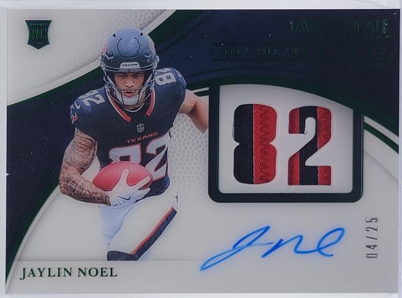 Jaylin Noel #41 2025 Panini Immaculate Football Immaculate Numbers Rookie Patch Autographs