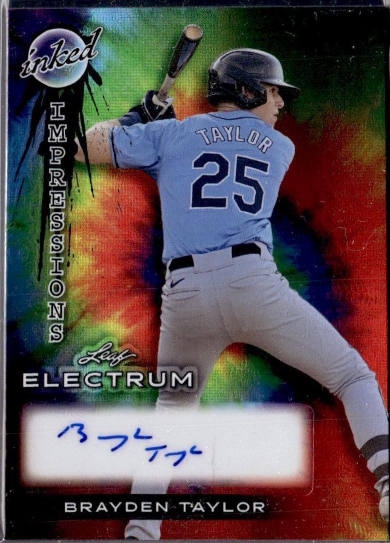 Brayden Taylor #II-BT1 Baseball Cards 2024 Leaf Electrum Inked Impressions