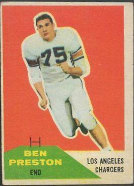 Ben Preston #8 Football Cards 1960 Fleer