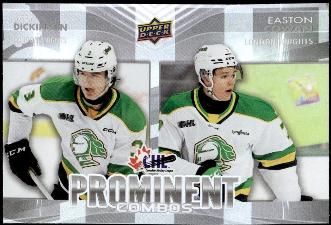Sam Dickinson / Easton Cowan #PC-14 Hockey Cards 2024 Upper Deck CHL Prominent Combo