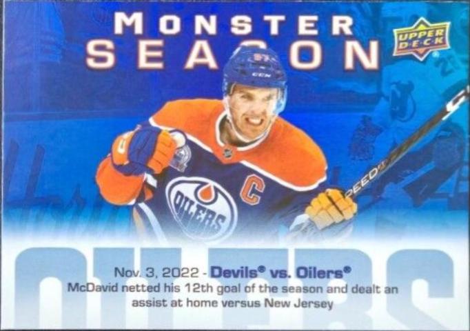 Connor McDavid #MS-11 Hockey Cards 2023 Upper Deck Monster Season