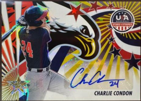 Charlie Condon #SSS-CC Baseball Cards 2024 Panini Stars & Stripes Star Spangled Signatures