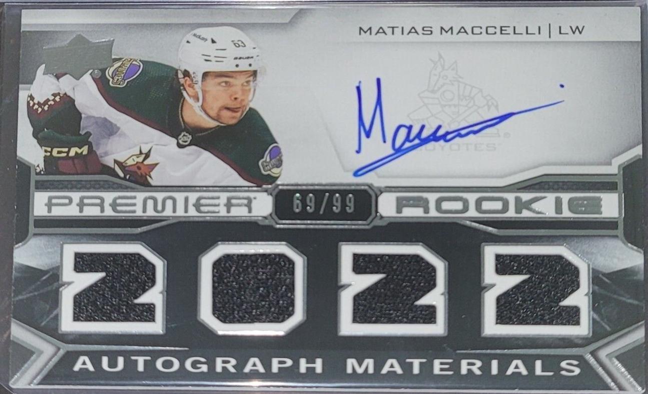 Matias Maccelli #PRA-MM Hockey Cards 2022 Upper Deck Premier Rookie Auto Jersey