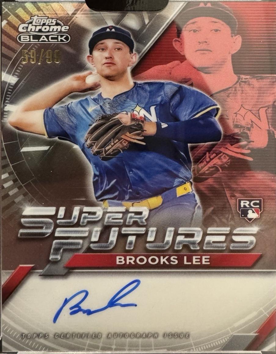 Brooks Lee #FSA-BL Baseball Cards 2025 Topps Chrome Black Super Futures Autograph