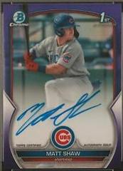 Matt Shaw [Purple] #CDA-MS Baseball Cards 2023 Bowman Draft Chrome Prospect Autographs Prices