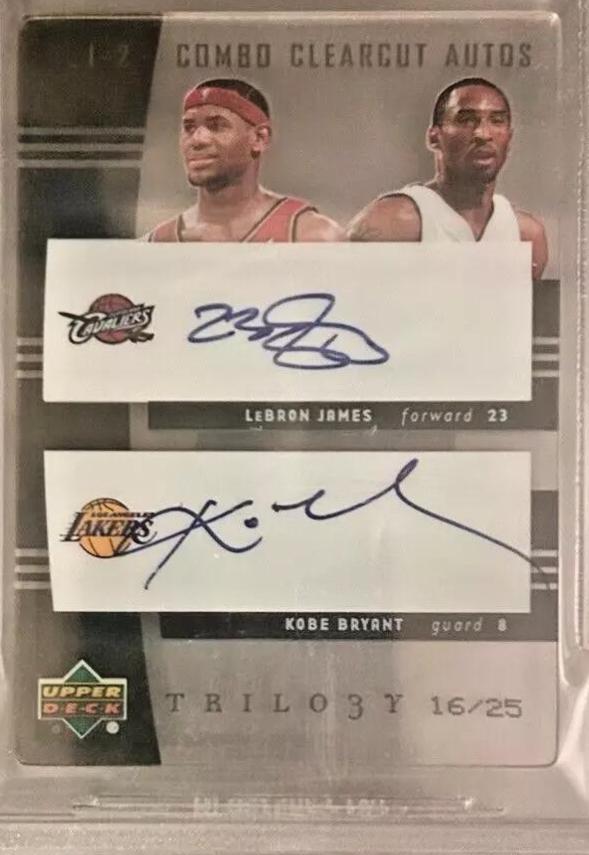 James/Bryant #JB Basketball Cards 2004 Upper Deck Trilogy 1-2 Combo Clearcut Autographs