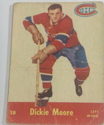 Dickie Moore #38 Hockey Cards 1955 Parkhurst