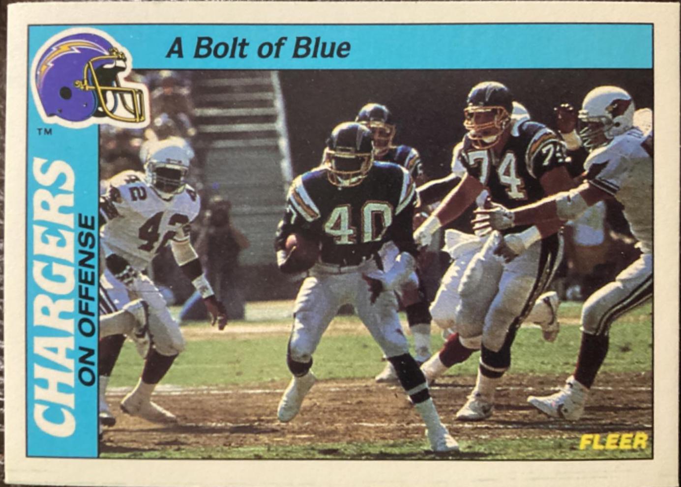 A Bolt of Blue Offense #9 Football Cards 1988 Fleer Team Action
