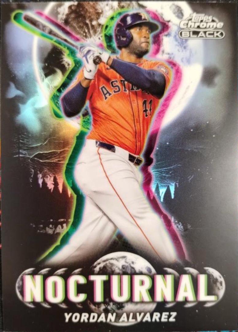 Yordan Alvarez #NOC-21 Baseball Cards 2025 Topps Chrome Black Nocturnal