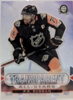P.K. Subban #CCA-17 Hockey Cards 2018 O-Pee-Chee Coast-to-Coast Transparent All-Stars