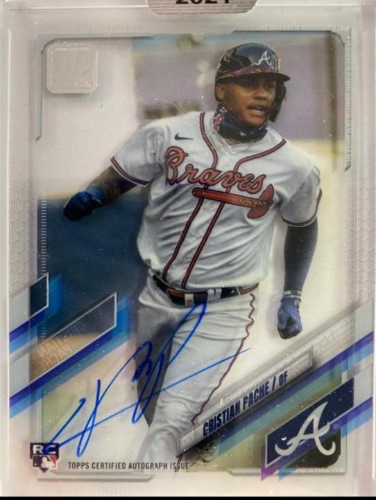 Cristian Pache #CAA-CP Baseball Cards 2021 Topps Clearly Authentic Autographs