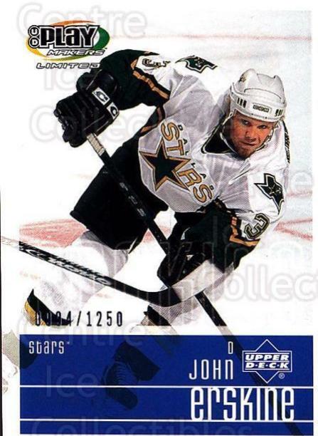 John Erskine #115 Hockey Cards 2001 UD Playmakers