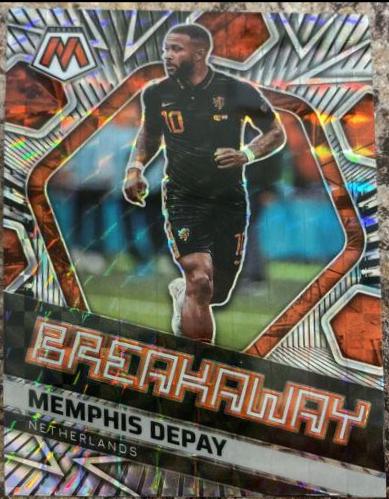 Memphis Depay #8 Soccer Cards 2021 Panini Mosaic Road to FIFA World Cup Breakaway