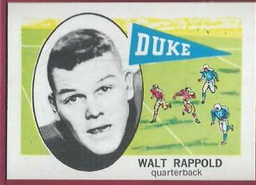 Walt Rappold #108 Football Cards 1961 NU Card