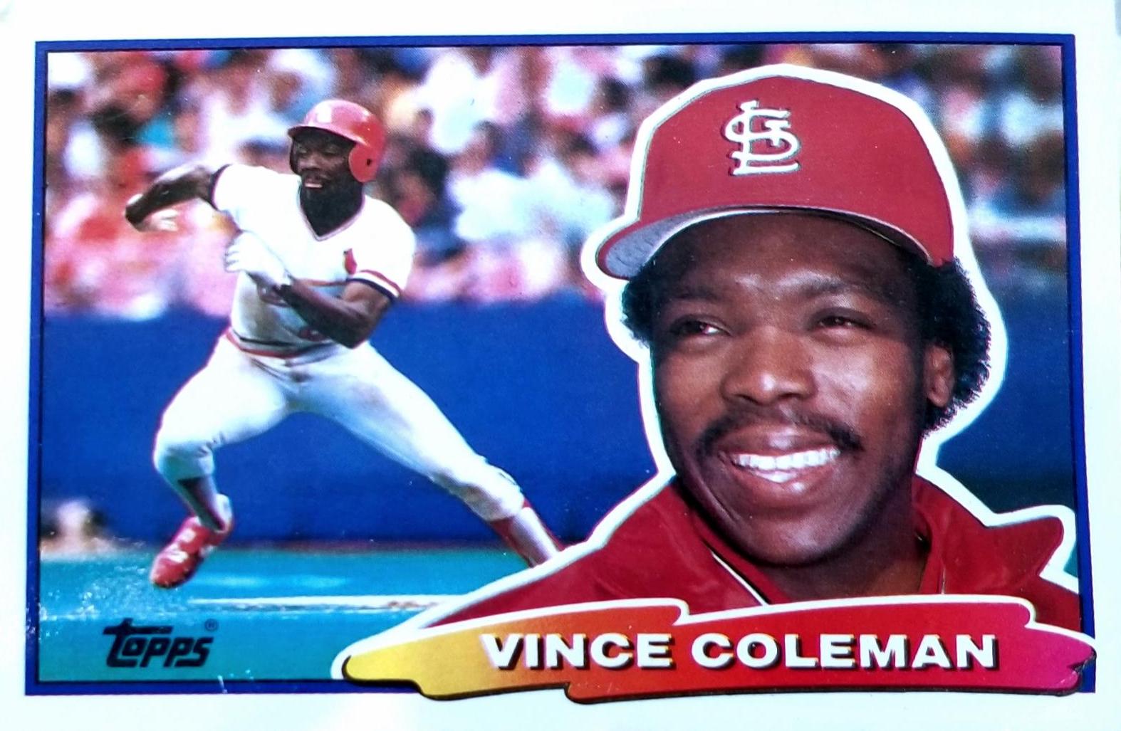 Vince Coleman #5 Baseball Cards 1988 Topps Big