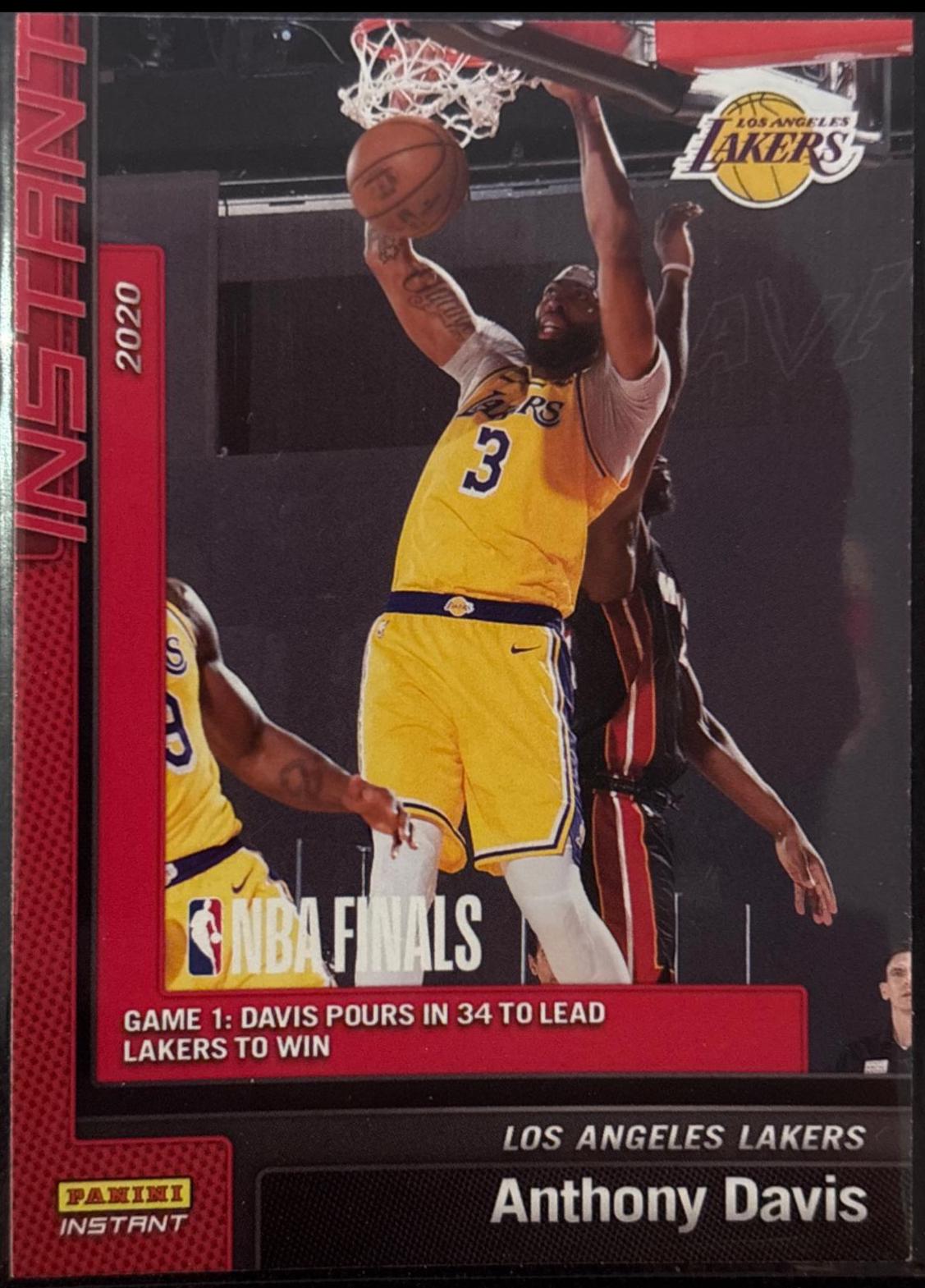 Anthony Davis #21 Basketball Cards 2019 Panini Instant Lakers NBA Champions