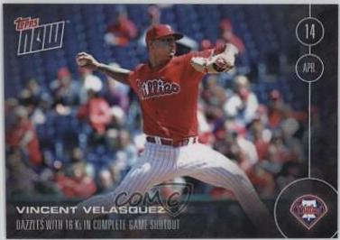 Vincent Velasquez #18 Baseball Cards 2016 Topps Now