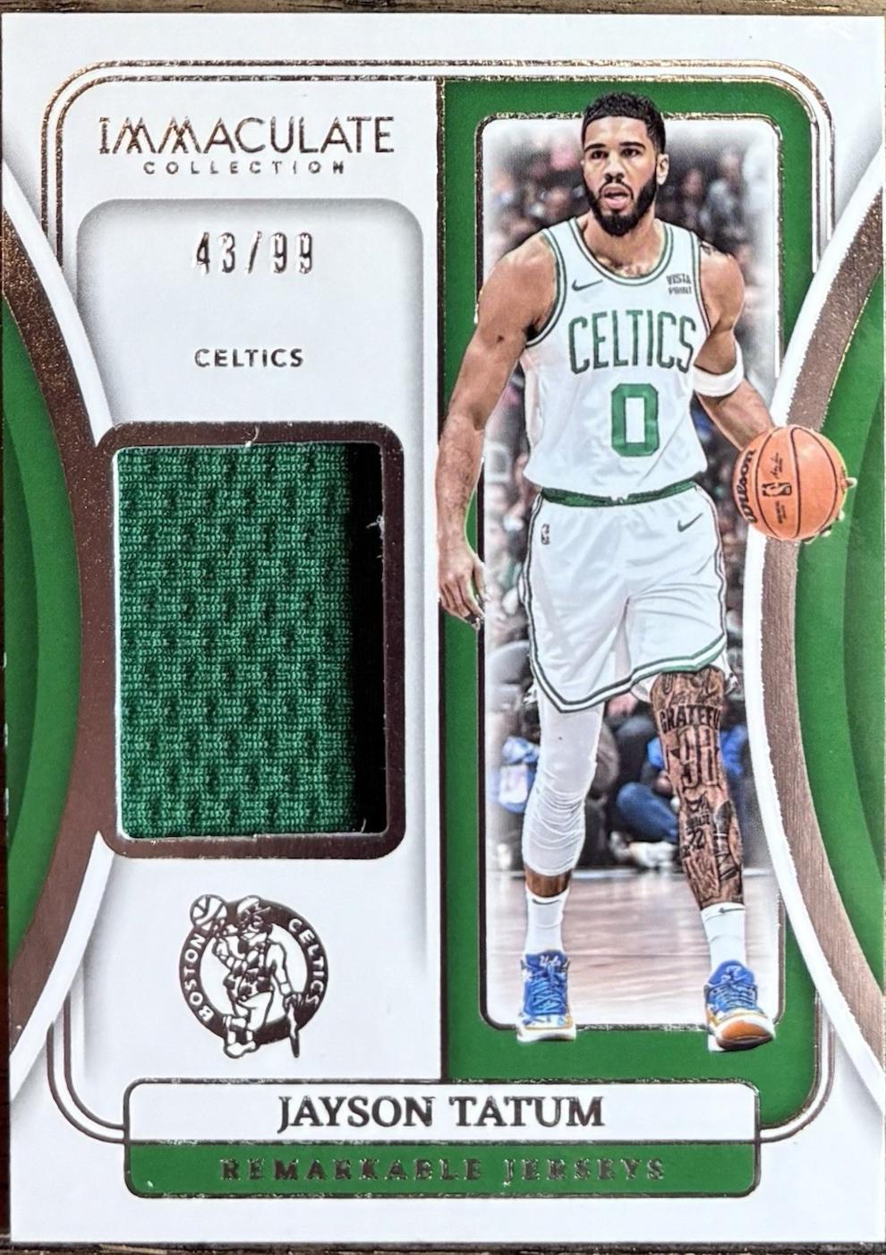 Jayson Tatum #8 Basketball Cards 2023 Panini Immaculate Remarkable Jersey