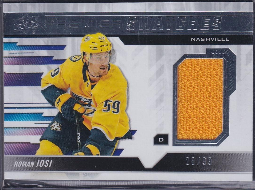 Roman Josi #PS-RJ Hockey Cards 2019 Upper Deck Premier Swatches