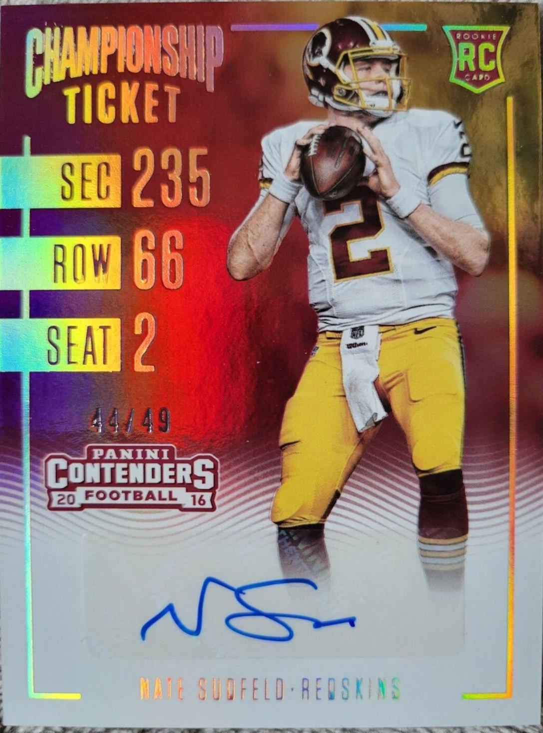 Nate Sudfeld #210 2016 Panini Contenders Football
