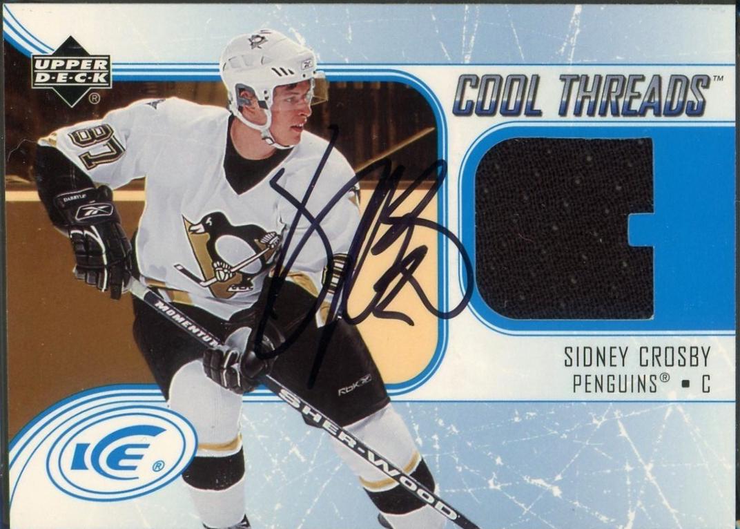 Sidney Crosby #CAP-SC Hockey Cards 2005 Upper Deck Ice Cool Threads Patch Autograph