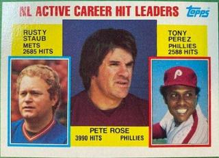NL Active Career Hit Leaders (Pete Rose / Rusty Staub / Tony Perez