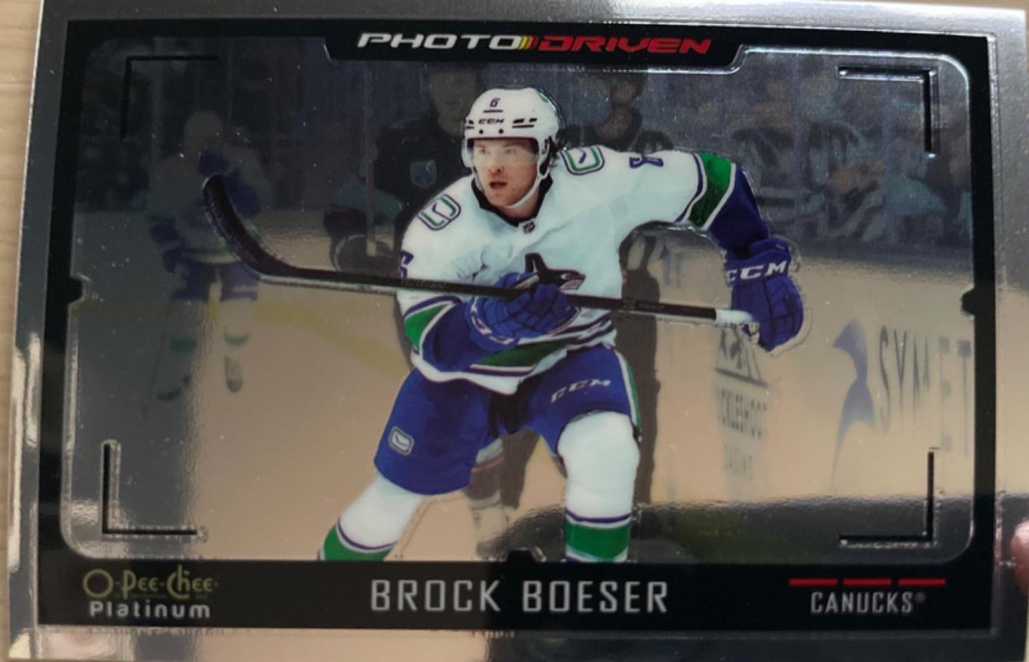Brock Boeser #PD-8 Hockey Cards 2021 O-Pee-Chee Platinum Photo Driven