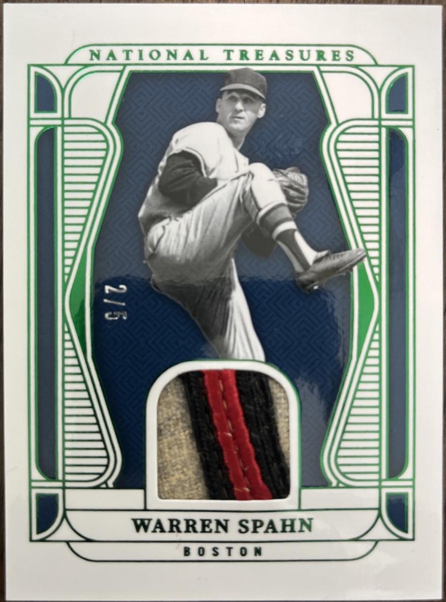 Warren Spahn #17 2025 Panini National Treasures Baseball Material Treasures